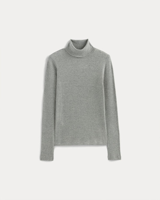 The Luxe Rib Turtleneck | Washed Heathered Grey