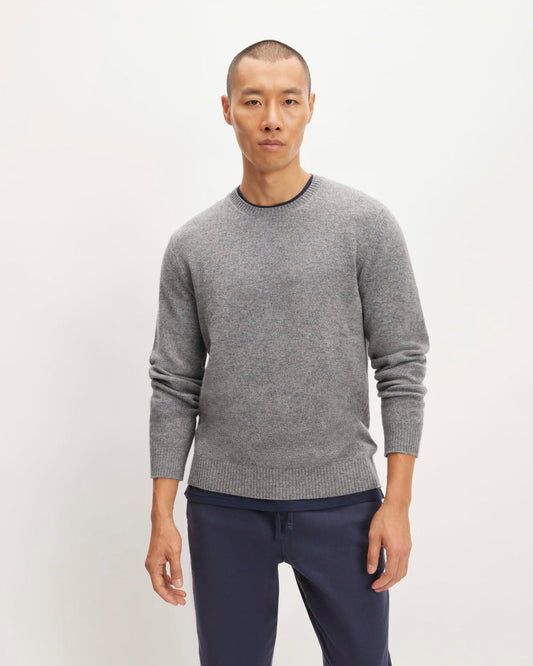 The Premium Merino Crew Neck Sweater | Heathered Mid-Grey
