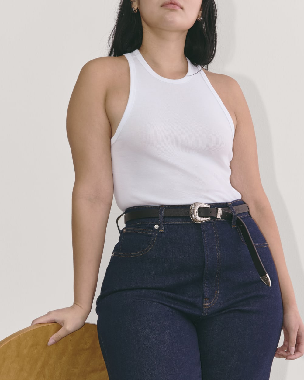 The Luxe Rib Racerback Tank | White