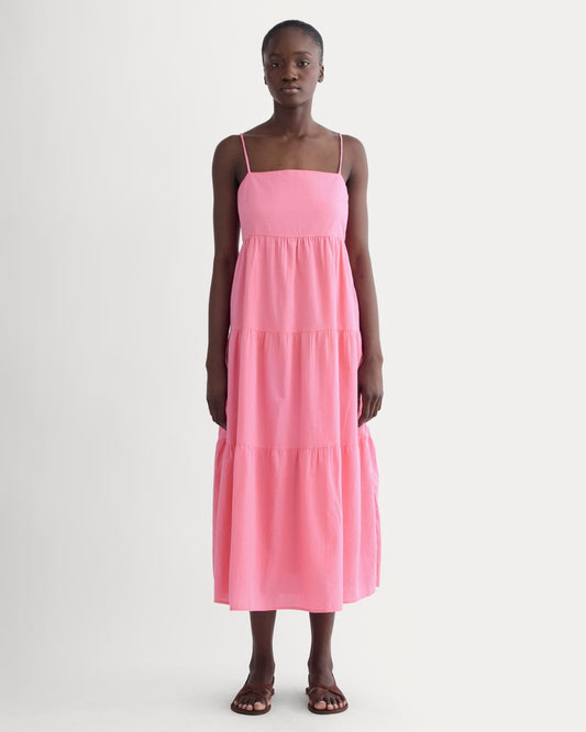 The Gauze Tiered Dress | Deep Pink