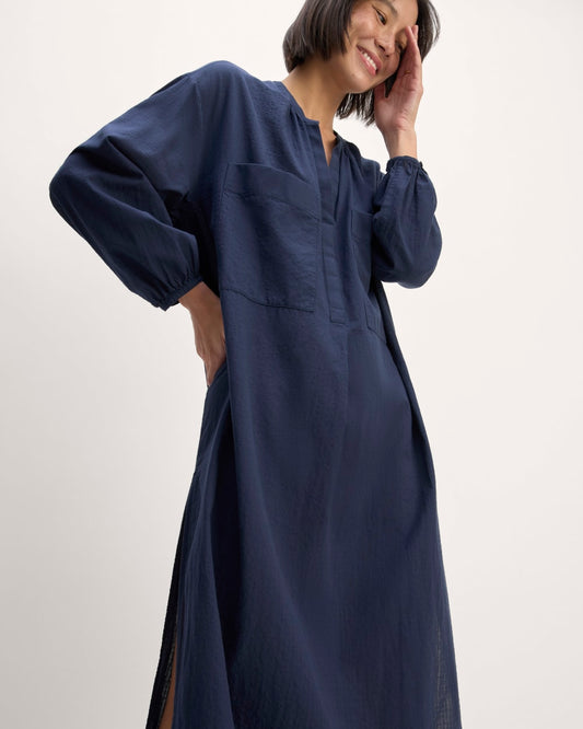 The Gauze Caftan Dress | Navy
