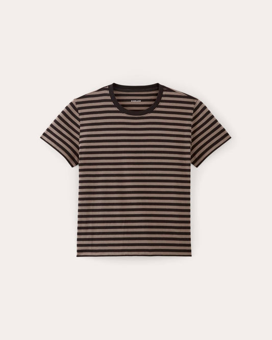 The Box-Cut Tee in Essential Cotton | Artist Clay / Black | No Pocket