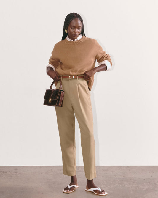 The Draper Tapered Pant in Buttersmooth | Ash Brown
