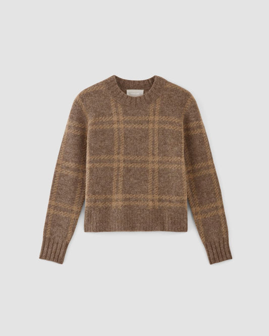 The Alpaca Cropped Crewneck Sweater | Cocoa / Tiger's Eye