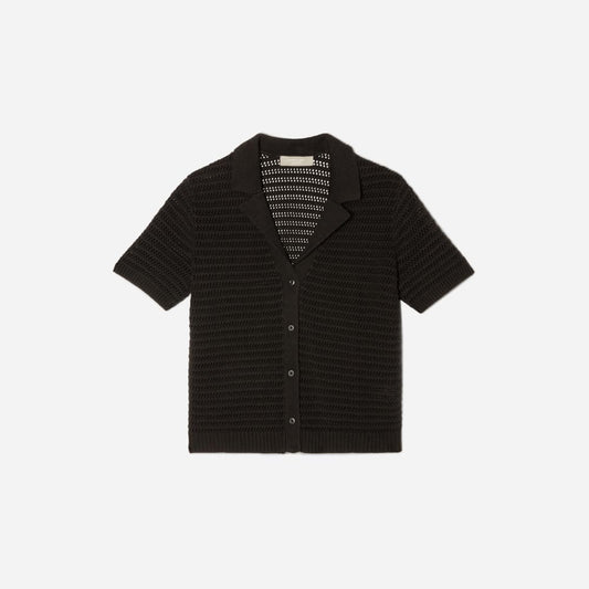 The Crochet Knit Polo | Black
