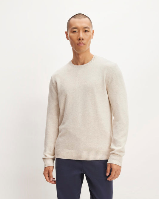 The Premium Merino Crew Neck Sweater | Heathered Oat