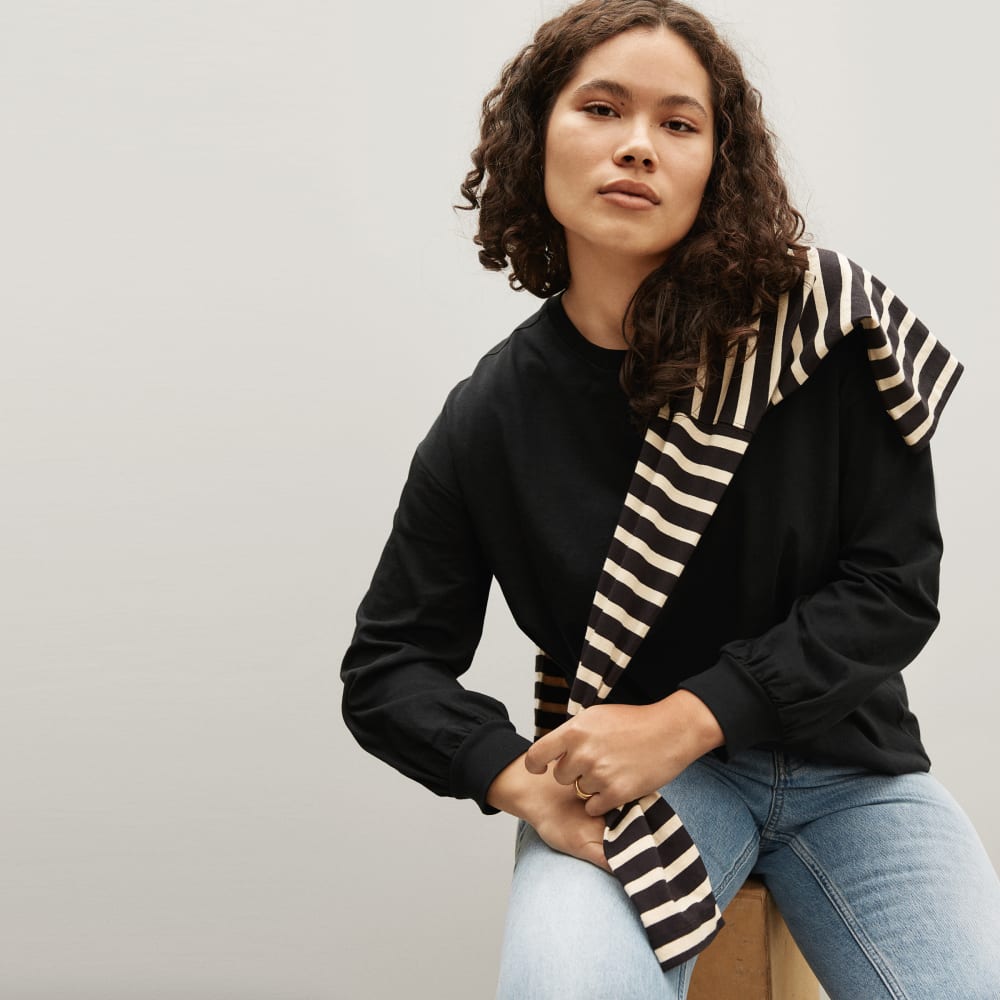 The Organic Cotton Long-Sleeve Tee | Black