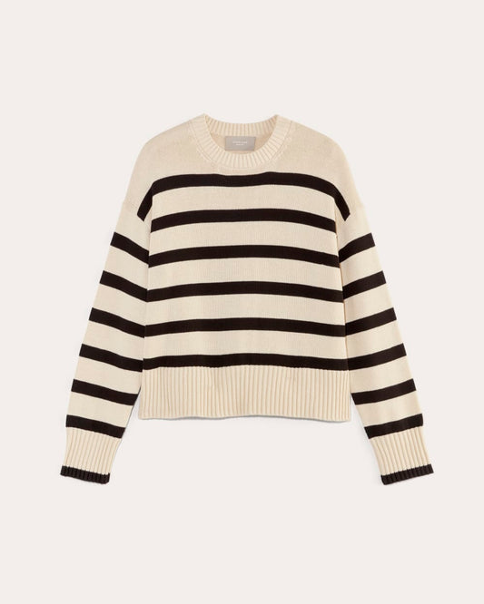 The Boxy Sweater in Everyday Cotton | Canvas / Black