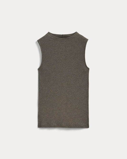 The Luxe Rib Funnel-Neck Tank | Heathered Fatigue