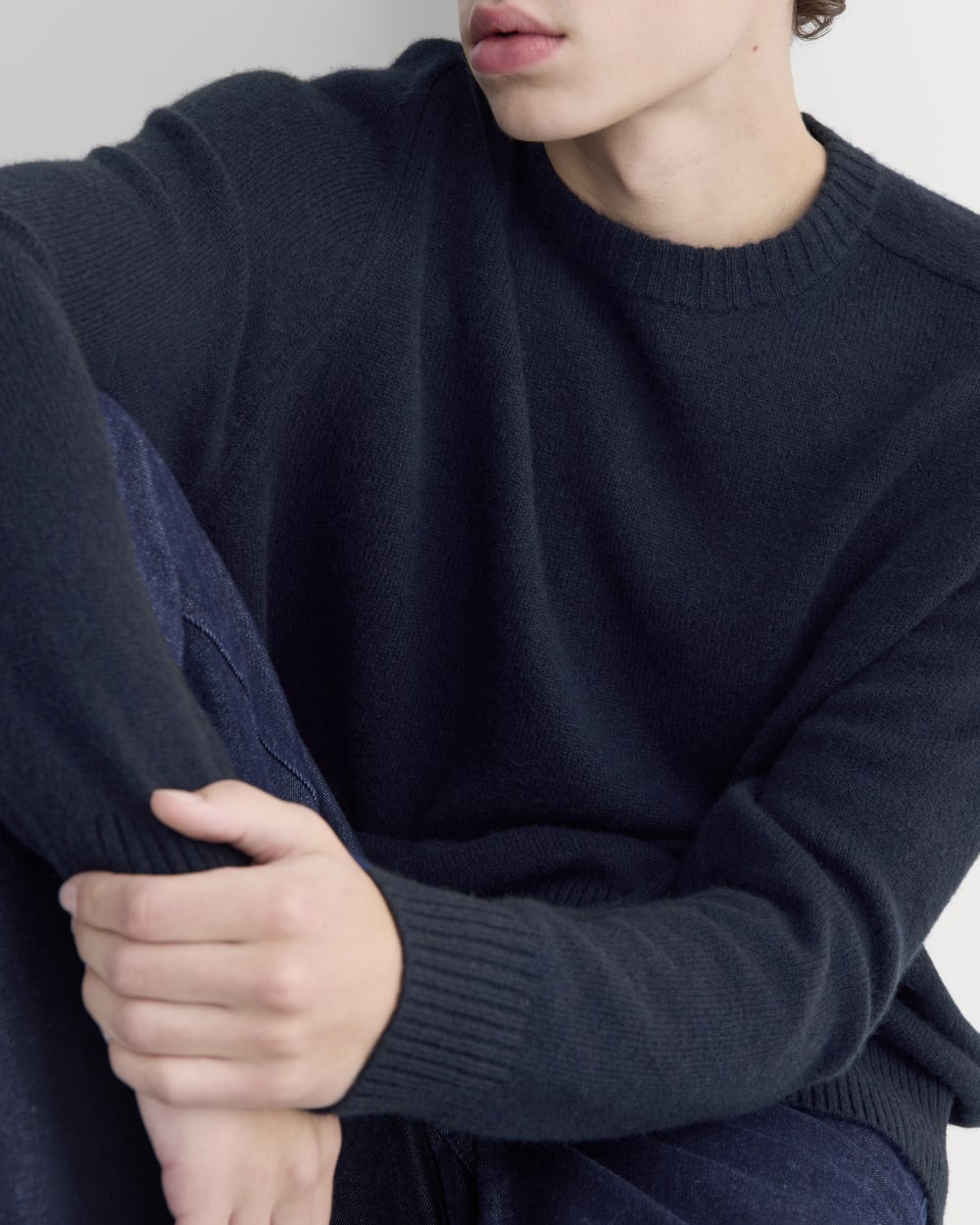 Midweight Cashmere Crew |  Navy