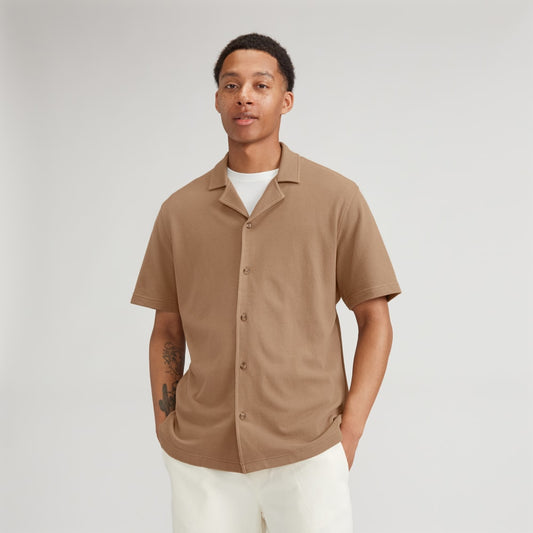 The Pique Short-Sleeve Shirt | Toasted Coconut