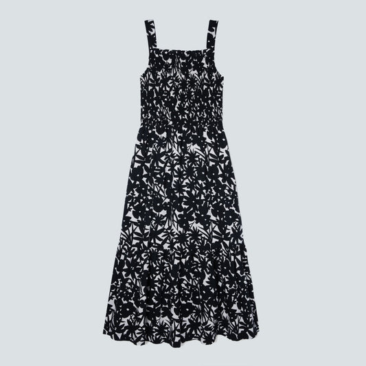 The Smock Dress | Black / Canvas Floral