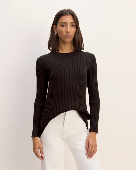 The Cotton Rib Crew | Black