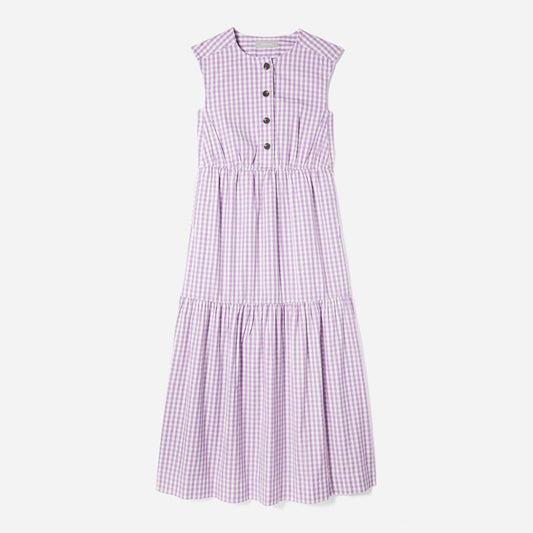 The Tiered Midi Dress | Orchid Gingham