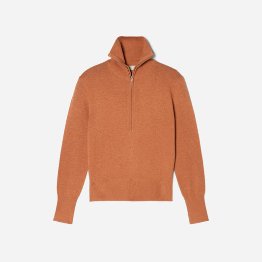 The Luxe Merino Half-Zip Sweater | Tawny Brown